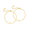 Moeder & dochter armband triple heart goudkleurig