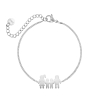 Man vrouw en twee kindjes armband zilver