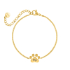 Graveerbare kattenpoot armband goudkleurig