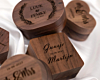 Houten ringendoosjes graveren