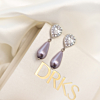 Faux Pearl Oorbellen Lila