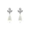 Bruids oorbellen met parels zilver