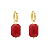 Vintage oorringetjes rood goudkleurig