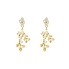 Boho bruidsoorbellen sparkle & pearls goldplated