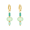 Oorringetjes turquoise hangers goudkleurig