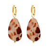 Oorringetjes leopard hanger goudkleurig