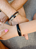 Graveerbare Leren Jongens Armband Zwart