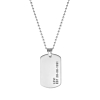 Dog tag ketting met naam en datum zilverkleurig