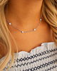Zilveren ketting met 4 steentjes
