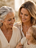 Familieketting met hartjes goudkleurig