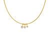 Familieketting met hartjes goudkleurig