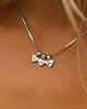 Hartjes ketting met namen zilver