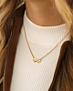 2 hartjes ketting met initialen goud