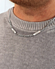 Zilveren ketting met 2 plaatjes