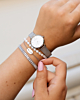 ZIlveren armparty met parelarmband