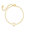 Letter armband luxury heart goudkleurig letter J