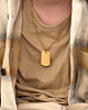 Graveerbare dog tag ketting kids goudkleurig