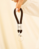 Bruine leren sleutelhanger