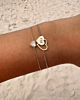 Zilveren armparty met hartjes