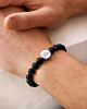 Zwarte marmeren armband met gravering