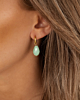 Druppel oorbellen turquoise goud