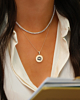 Zilveren necklaceparty met kus afdruk