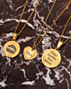 Ketting graveren vintage hartje goudkleurig