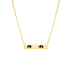 Gouden bar ketting met ogen gegraveerd