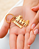 Gouden sleutelhanger familie met namen