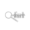 Sleutelhanger man vrouw en twee kinderen met naam