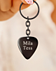 Zwarte sleutelhanger plectrum zwart met namen