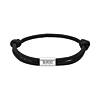 Naam armband heren zwart zilverkleurig