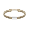 Naam armband heren beige zilverkleurig
