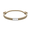 Naam armband heren beige zilverkleurig