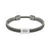 Naam armband heren grijs zilverkleurig