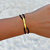 Couple bracelets satin initial goudkleurig