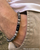 Kralen armband heren met naam grijs