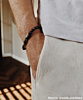 Kralen armband heren met naam grijs