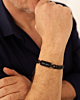 Zwarte heren armband met gravering