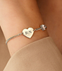 zilveren hartjes armband met letters