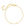Armband met 2 hartjes goudkleurig
