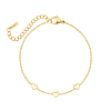 Armband met 3 hartjes goudkleurig