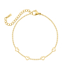 Armband met 4 hartjes goudkleurig