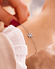 Bloem armband zilver