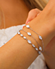Zilveren armparty met steentjes