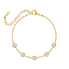 Loved ones armband 5 steentjes goudkleurig