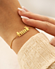 Armband man vrouw en vier kinderen goudkleurig