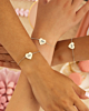 Zilveren hartjes armbanden moeder & dochter