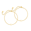 Moeder & dochter armband met hartje goudkleurig