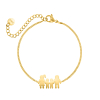 Man vrouw en twee kindjes armband goud